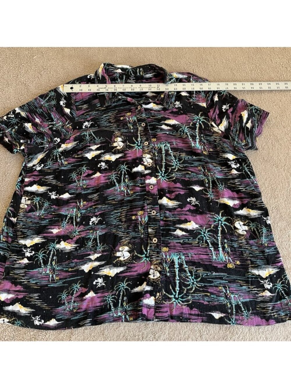 Disney Nightmare Before Christmas Torrid 3 Camp Hawaiian Shirt Jack Zero Sally - Picture 3 of 16